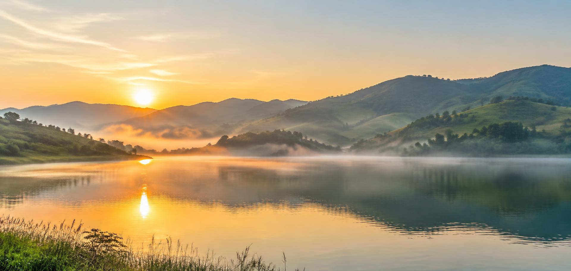 Calm sunrise over a lake